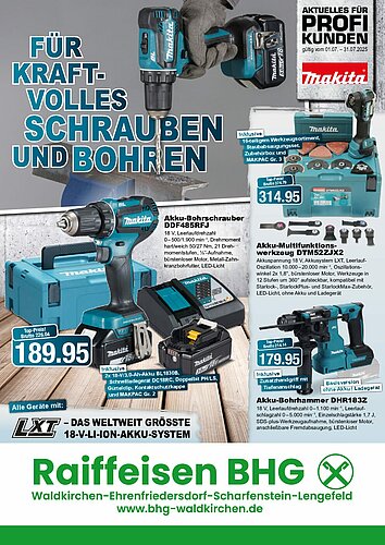 Titelseite: Makita – Profiangebote im Juli